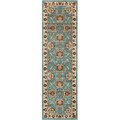 Perfectpillows 2 ft. 7 in. x 12 ft. Timeless Abbasi Traditional Runner Area Rug Light Blue PE323689